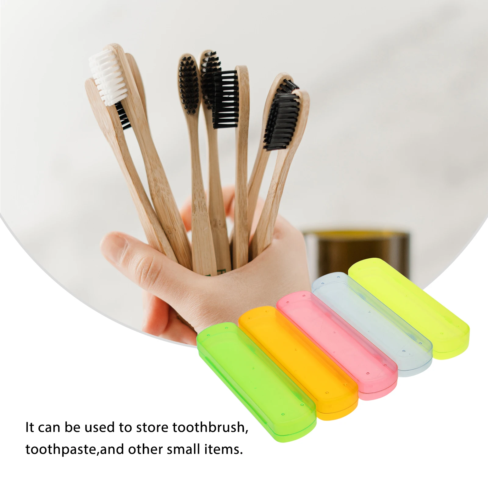 

5Pcs Toothbrush and Toothpaste Holder Candy Colors Portable PP Transparent Travel Case Wash Cup Storage PP Toothbrush Holder