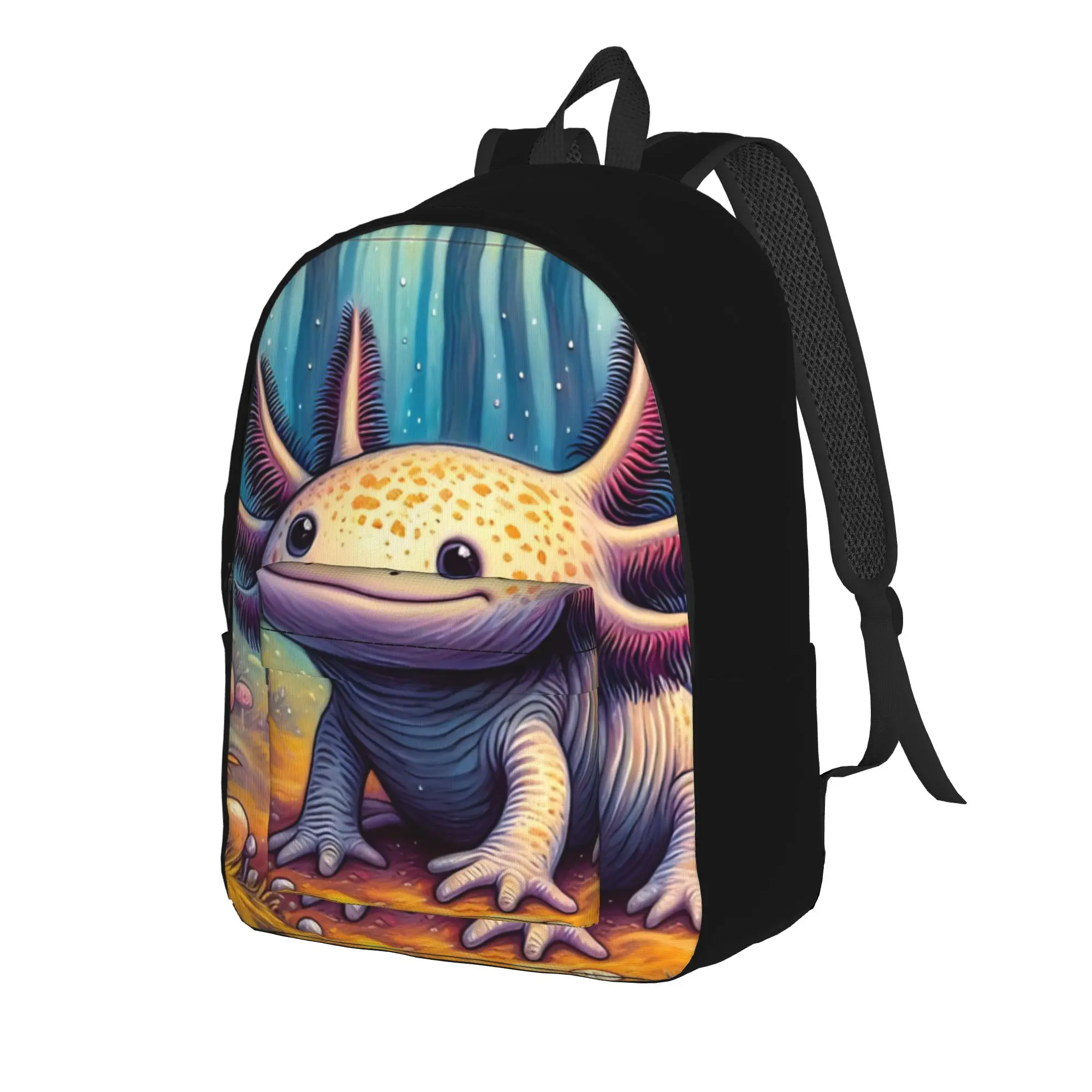 Back to school season Axolotl Art Backpack Axolotls Couple Multi-Function Backpack