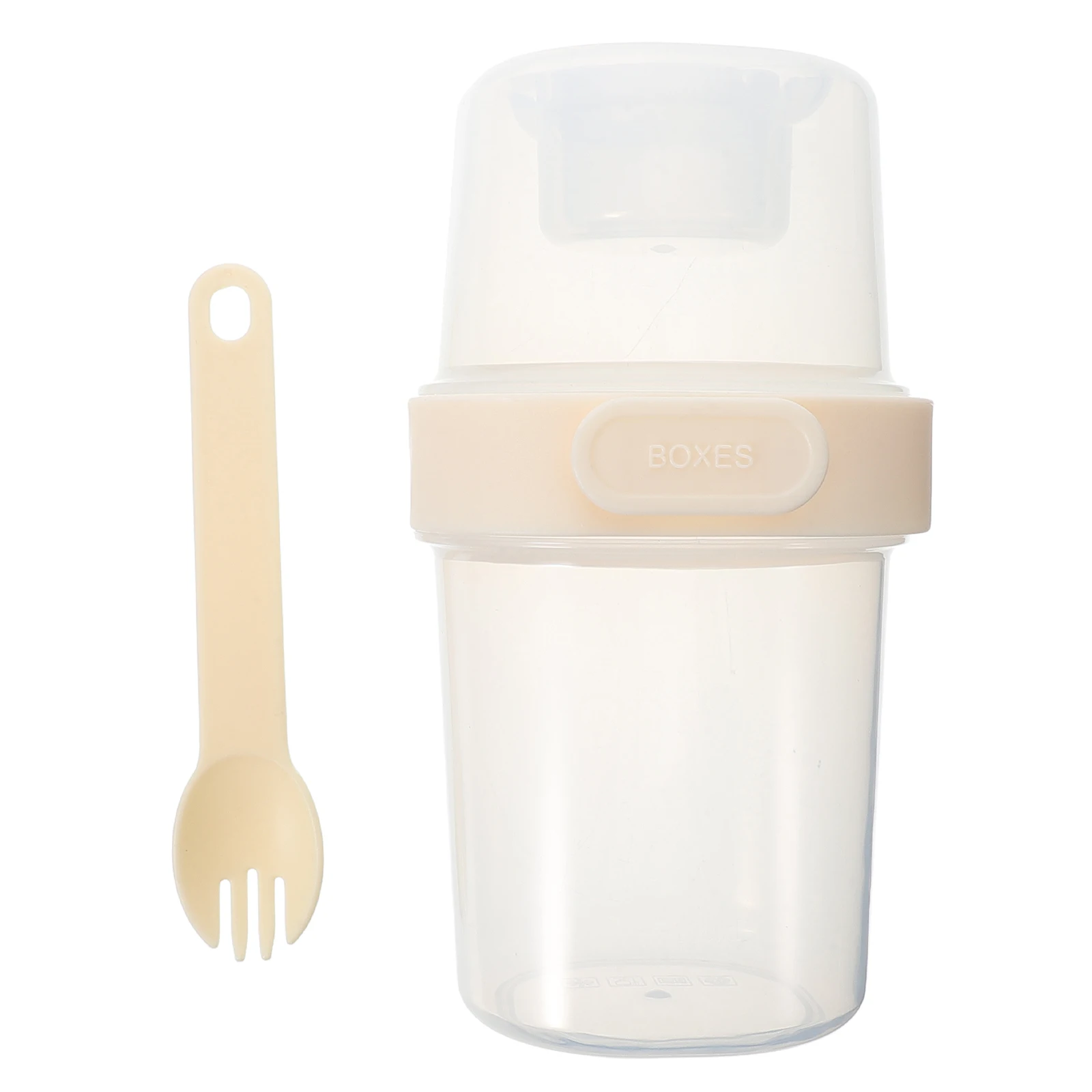 

1pcs Portable Oatmeal Cup Yogurt Fruit Cups Double Layer Leakproof Breakfast Lid Spoon Kids Snack Container Reusable
