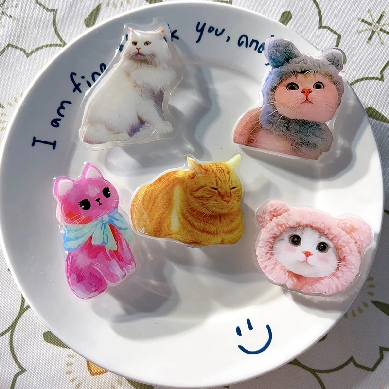 Mobile Phone Airbag Holder Ins Style Cartoon Cute Cat Lazy Holder Desktop Folding Telescopic Air Cushion Adhesive Type