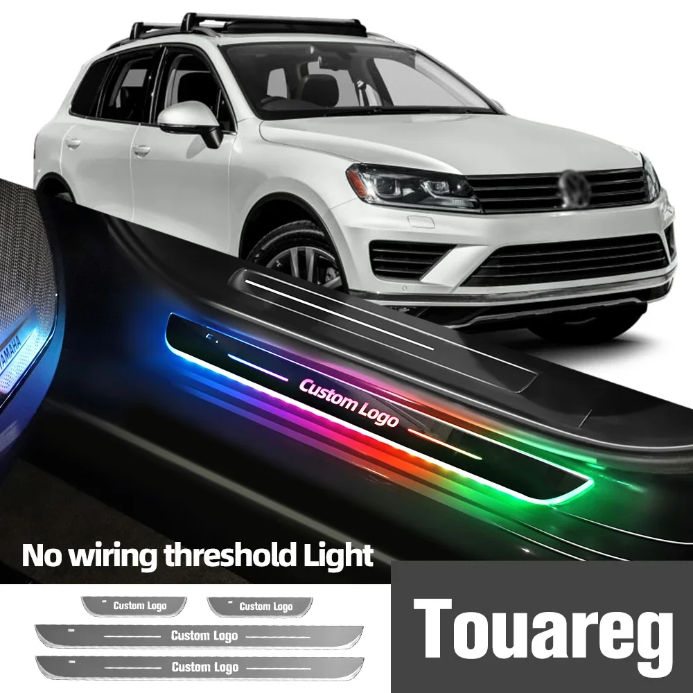 

For Volkswagen VW Touareg 7L 7P CR 2003-2023 Car Door Sill Light Customized Logo LED Welcome Threshold Pedal Lamp Accessories