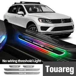 For Volkswagen VW Touareg 7L 7P CR 2003-2023 Car Door Sill Light Customized Logo LED Welcome Threshold Pedal Lamp Accessories