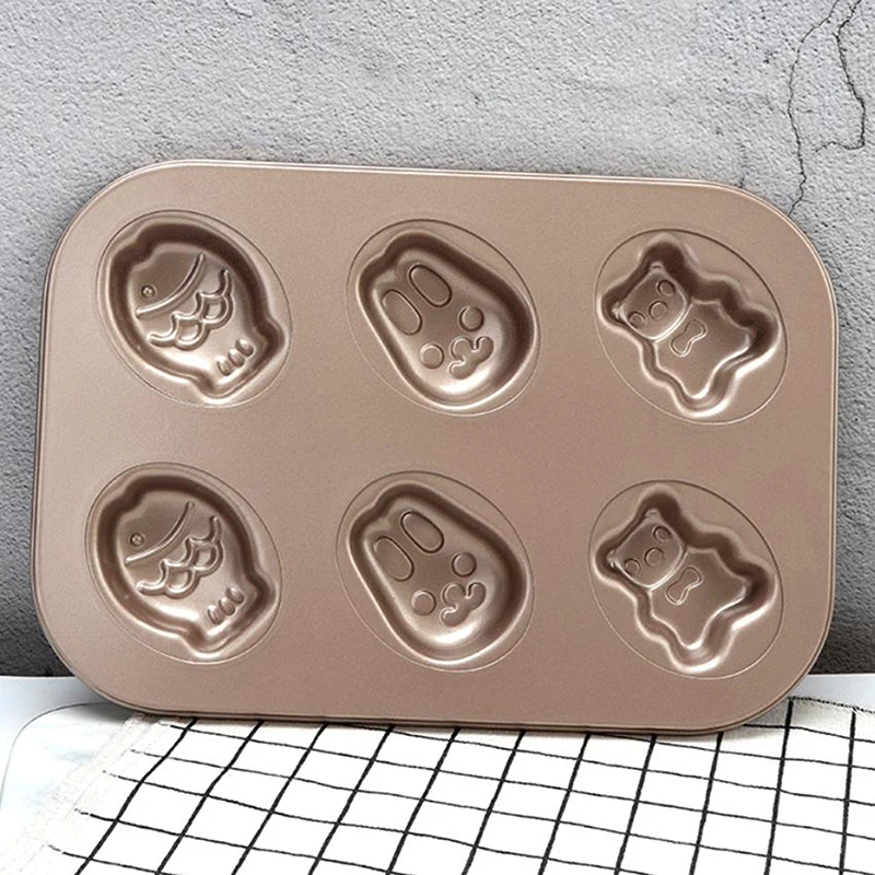 1 stücke Kuchen Cookies Pfannkuchen Carbon Stahl Nicht Stick Backblech Cartoon Geformte Form Küche Party Utensilien