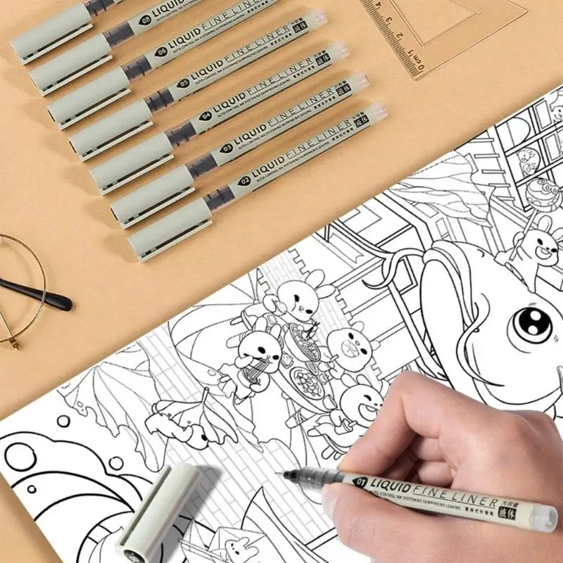 

96GE 3/4/5/6/7/8 шт. набор линеров для рисования линий, набор ручек для рисования, набор линеров для раскрашивания и рисования