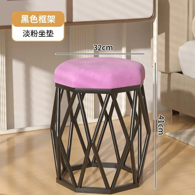 

Makeup Stools Dressing Chairs Girls' Bedrooms Luxury High-end Manicure Chairs Nordic Stools Round Stools Ottomans Furniture Ins