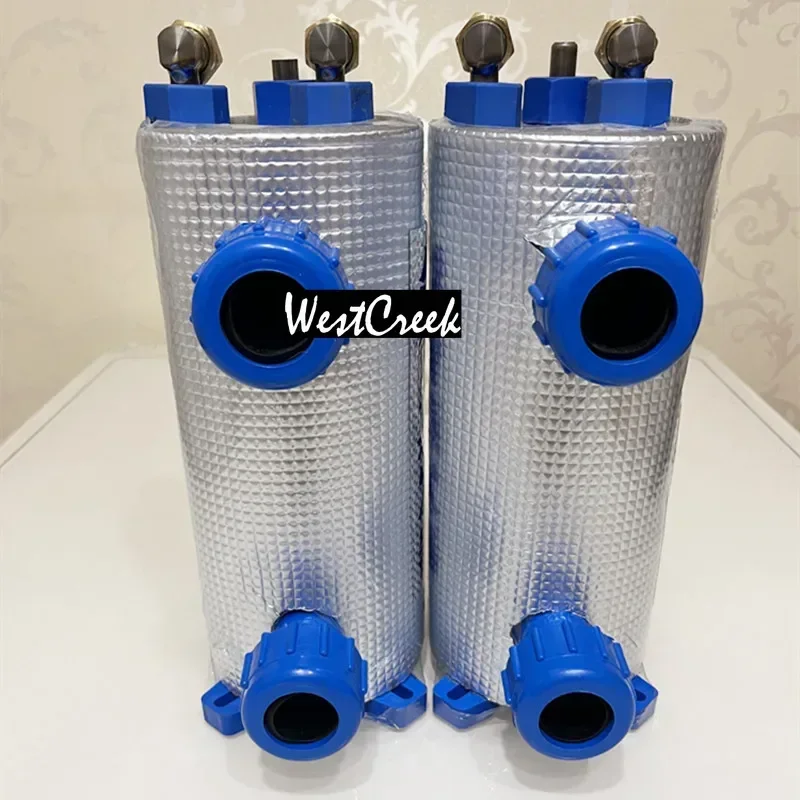 WESTCREEK Pure Titanium Evaporator, Gun, Fishpond Chiller, Ice Bucket Radiator, 1/1.5HP Small Volume Tube Heat Exchanger