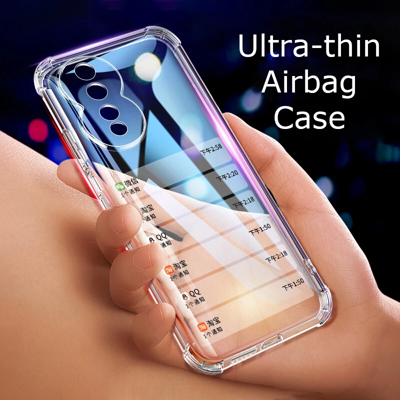 

Clear Airbag Phone Case for Honor 80 Pro Flat GT SE Honor80 80Pro 80SE 80GT 5G Soft TPU Transparent Crystal Shockproof Bag Cover