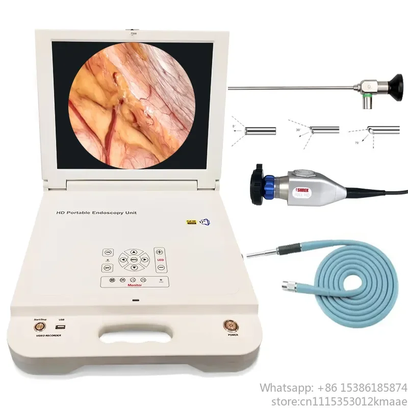 Portable All-in-One HD Endoscopy System with Integrated 1080P Endoscope Camera and Monitor