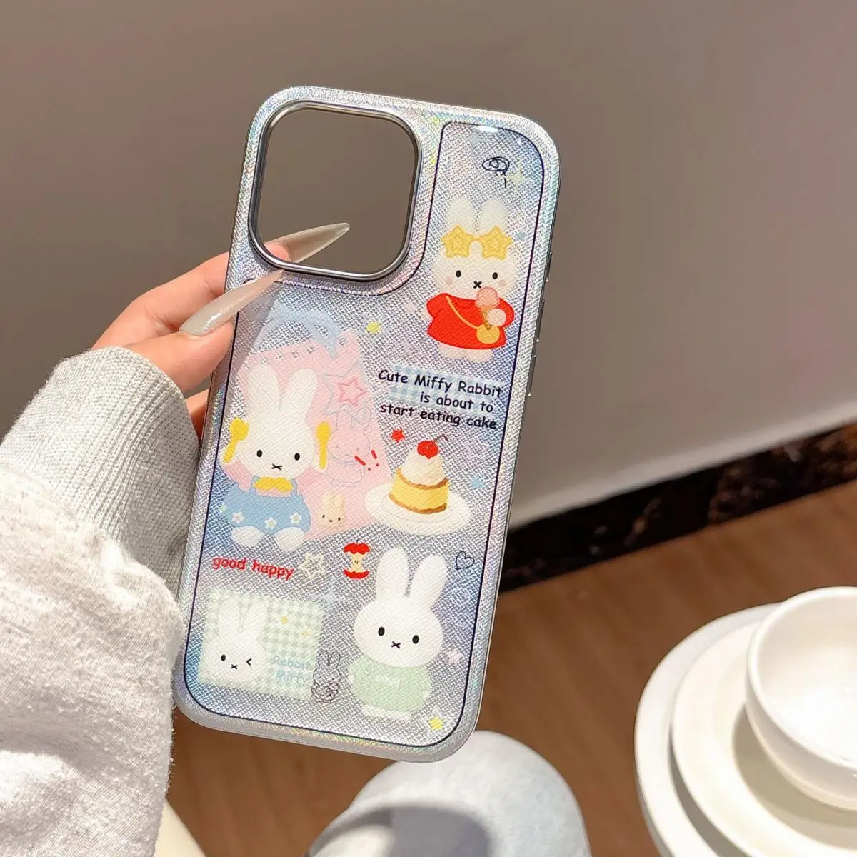 

Miffy Rabbit Kawaii Cartoon Mobile Phone Case Cute Rabbit Anime Phone Case Suitable for Iphone16 Pro Promax15 14 13