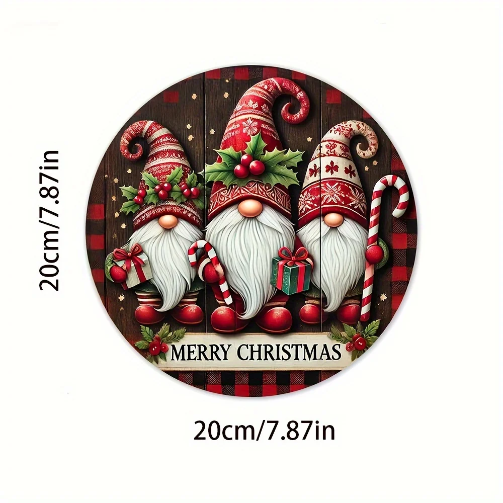 1pc，Christmas Dwarf Trio Wooden Logo -8x8 inch Wall Mounted Decoration - Welcome Logo for Rural Farmhouses