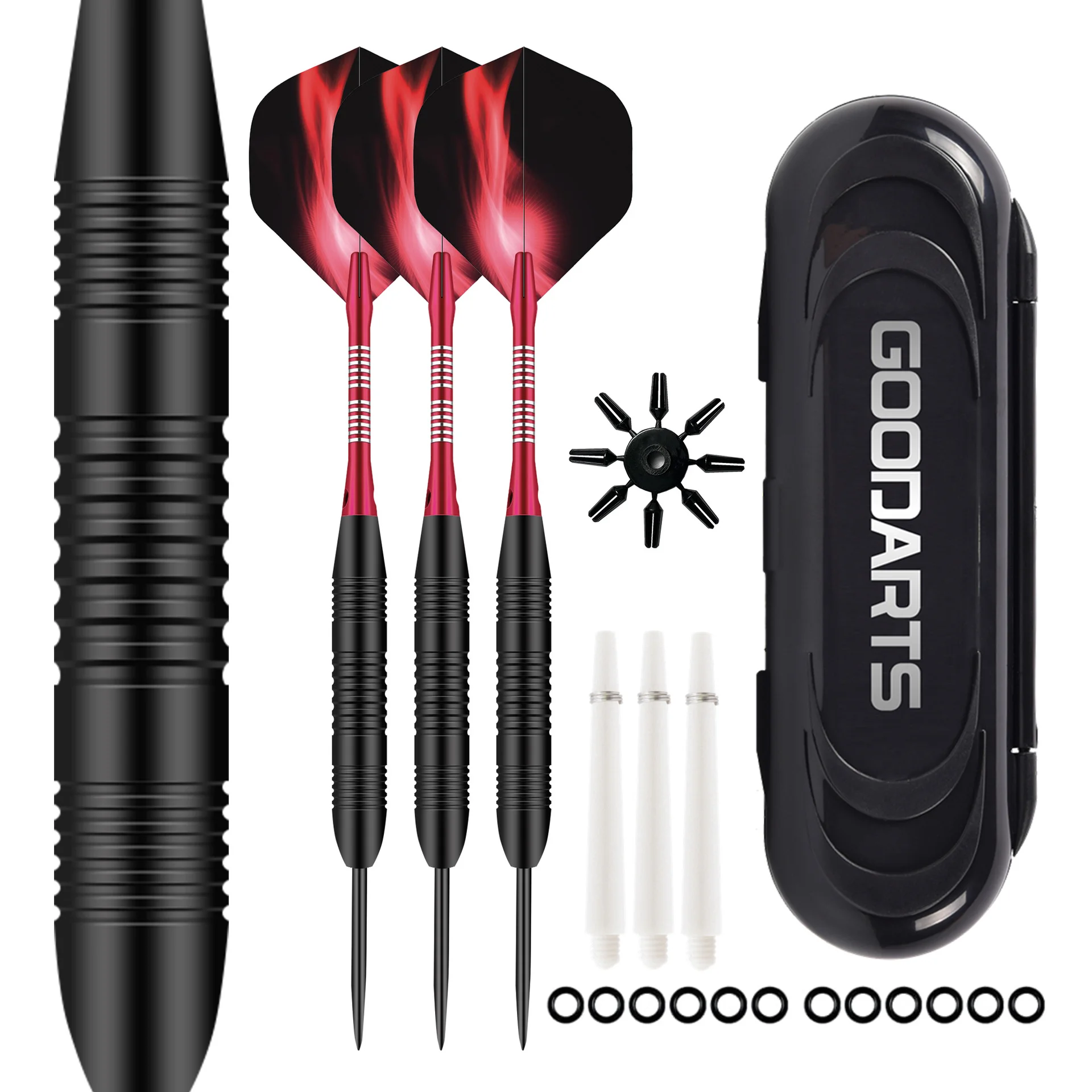 23g Steel Tip Darts Set with Aluminum Shafts, Flights & Case - Professional Grade for Bar Club, Competition, Home Game