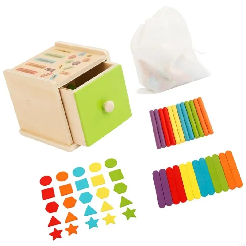 Scatola per selezione delle monete in legno, giocattolo educativo per le abilità motorie fini in età prescolare, per dei