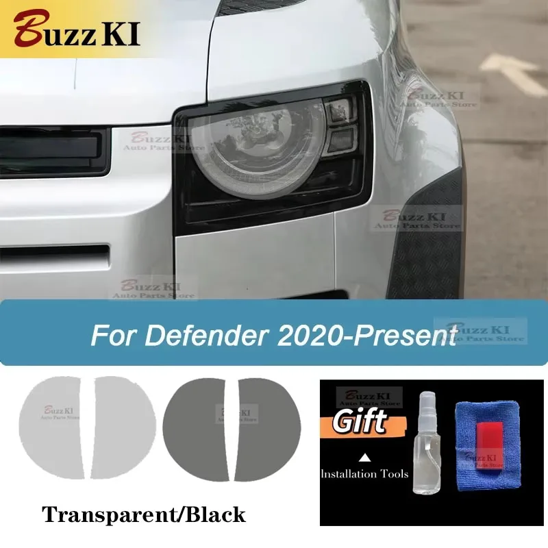 Защитная пленка для фар автомобиля, дымчатый черный оттенок, виниловая прозрачная наклейка из ТПУ для Land Rover Defender L663 110 90 2020 2021 2022