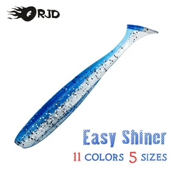 ORJD 5/10/20pcs Easy Shiner Soft Lures 50-120mm 11 Colors 5 Sizes Silicone Bait T Tail Wobblers Soft Bait Feeder Pike fishing