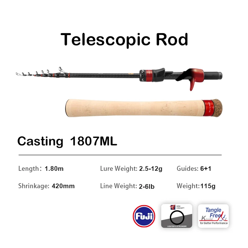 pure-lure PURELURE 1,50 m XUL BFS Teleskoprute 5ft Reiserute Forelle Spinning Casting Solid Tip Carbon Angelrute Kleine Köder Barschrute 8