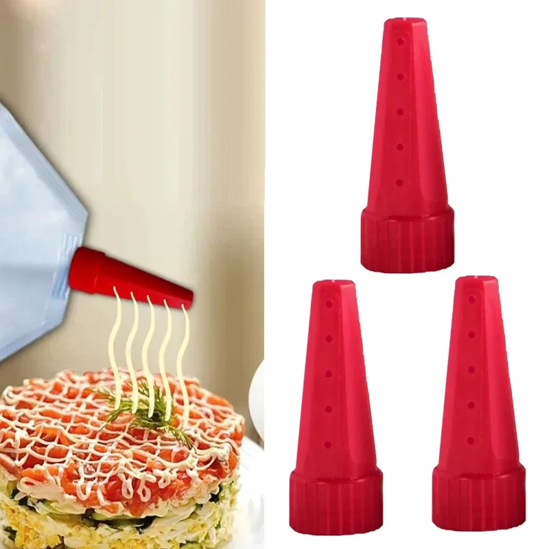 

3Pcs Salad Sauce Syrup Jam Ketchup Squeeze Bottle Nozzle Salad Dressing Dispenser Piping Tip Food Grade PP Kitchen Gadgets