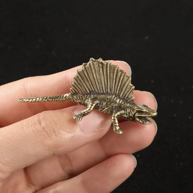 Brass Ancient Jurassic Spiny Backed Dragon Dinosaur Figurines Personalized Fun Gift Desk Decoration Accessoires Miniatures