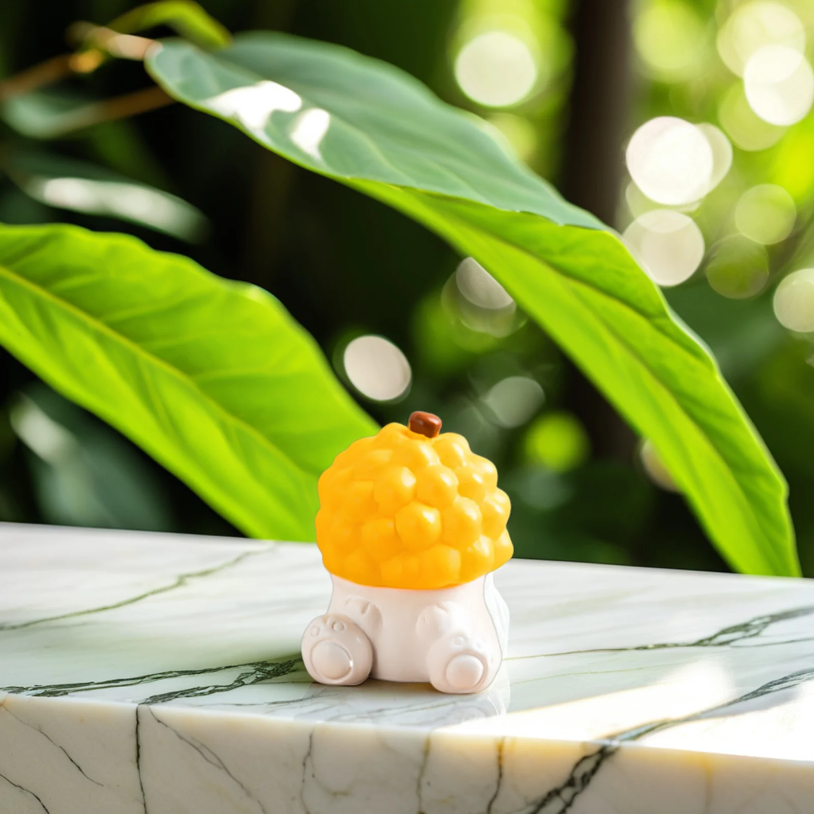 

6pcs Fruit Hat Ornaments Cute Miniature Animal Figurines For Terrarium Decor Fairy Garden Accessories Tiny Resin Animals Mini