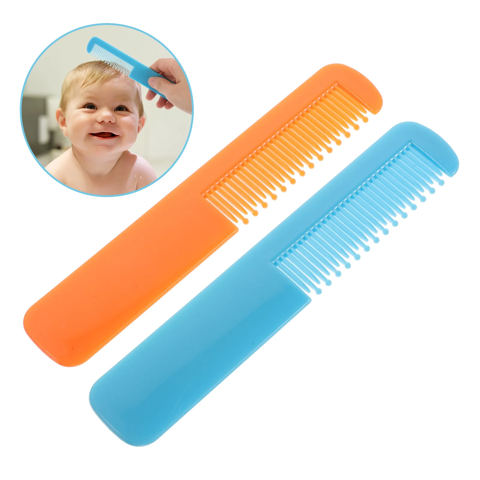 2 قطعة مشط شعر الطفل الأسنان المستديرة الطفل الاستمالة مشط لفروة الرأس الحساسة Detangler الرضع طفل فرشاة شعر العناية لطيف فروة الرأس #1