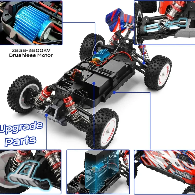 1/12 Fast RC Cars WLtoys 124008 2000mah 4x4 3s Brushless RC Buggy Cars with Independent ESC RC Car Truck Remote Control Cars