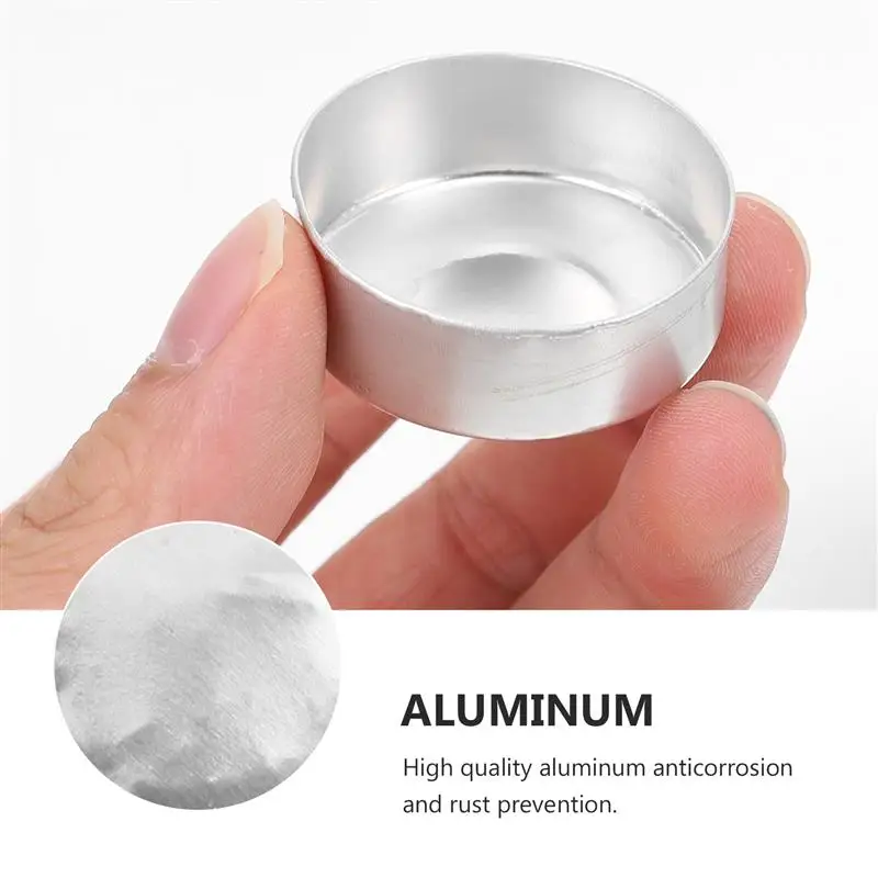 100 Sets Tea Light Cases Empty Holder Aluminium Tea Light Cup Diy Making Tool Container Multiuse Home Decor