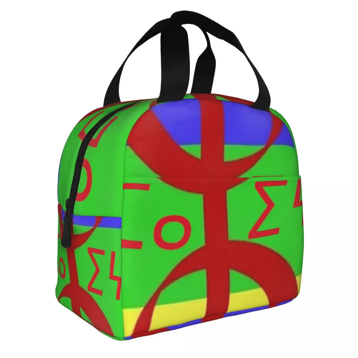 Amazigh Flag Insulated Lunch Bags for Outdoor Picnic Berber Tifinagh Proud Resuable Cooler Thermal Lunch Box