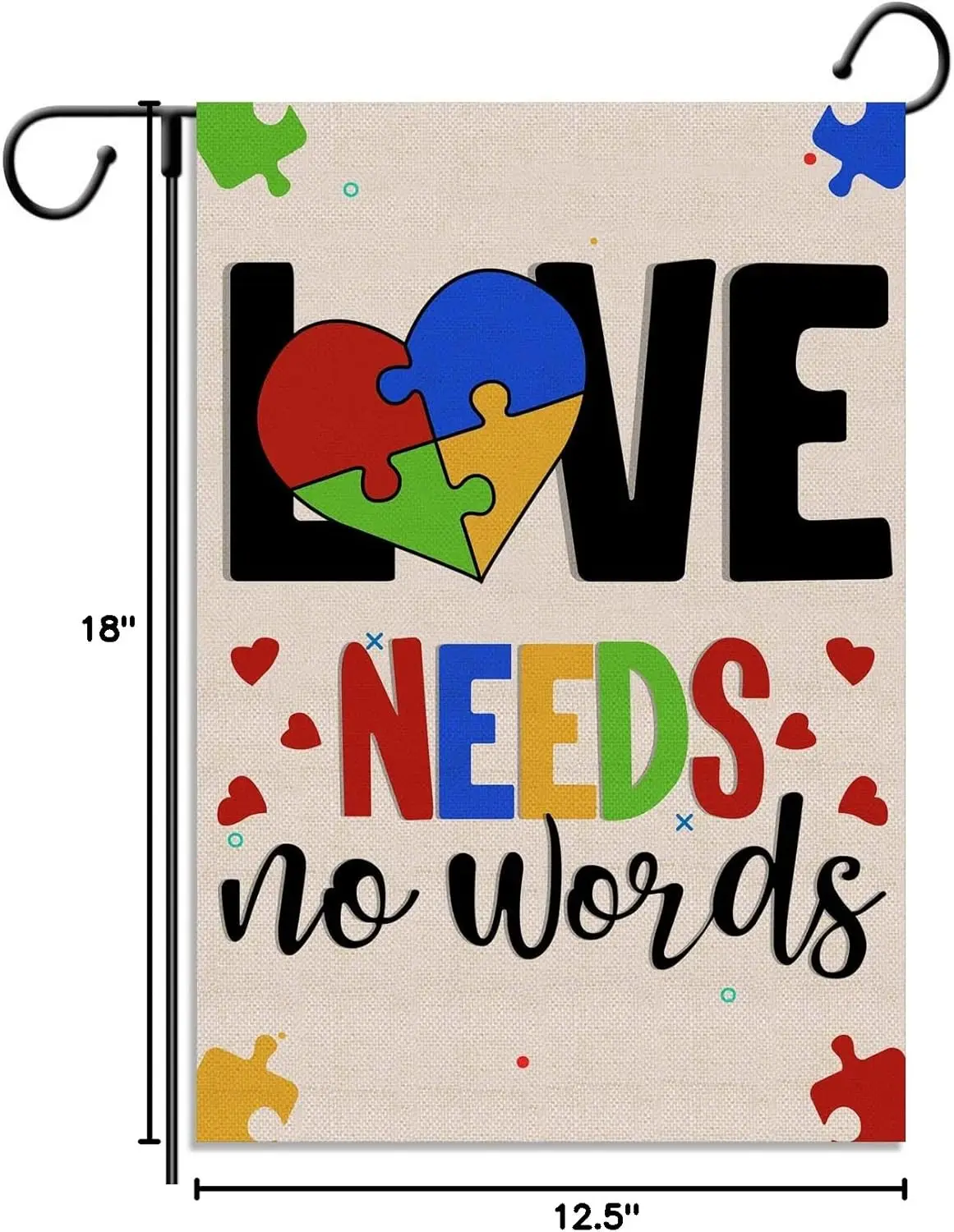 Linen Autism Awareness Garden Flag April Love Needs No Words Festival Decoration Linen Indoor Outdoor Lawn Front Yard Sign D WWP