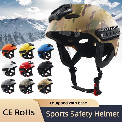 Casco de rescate acuático para exteriores, amortiguador a prueba de golpes, ventilación, transpirable, circunferencia de la cabeza ajustable, base fija multifuncional