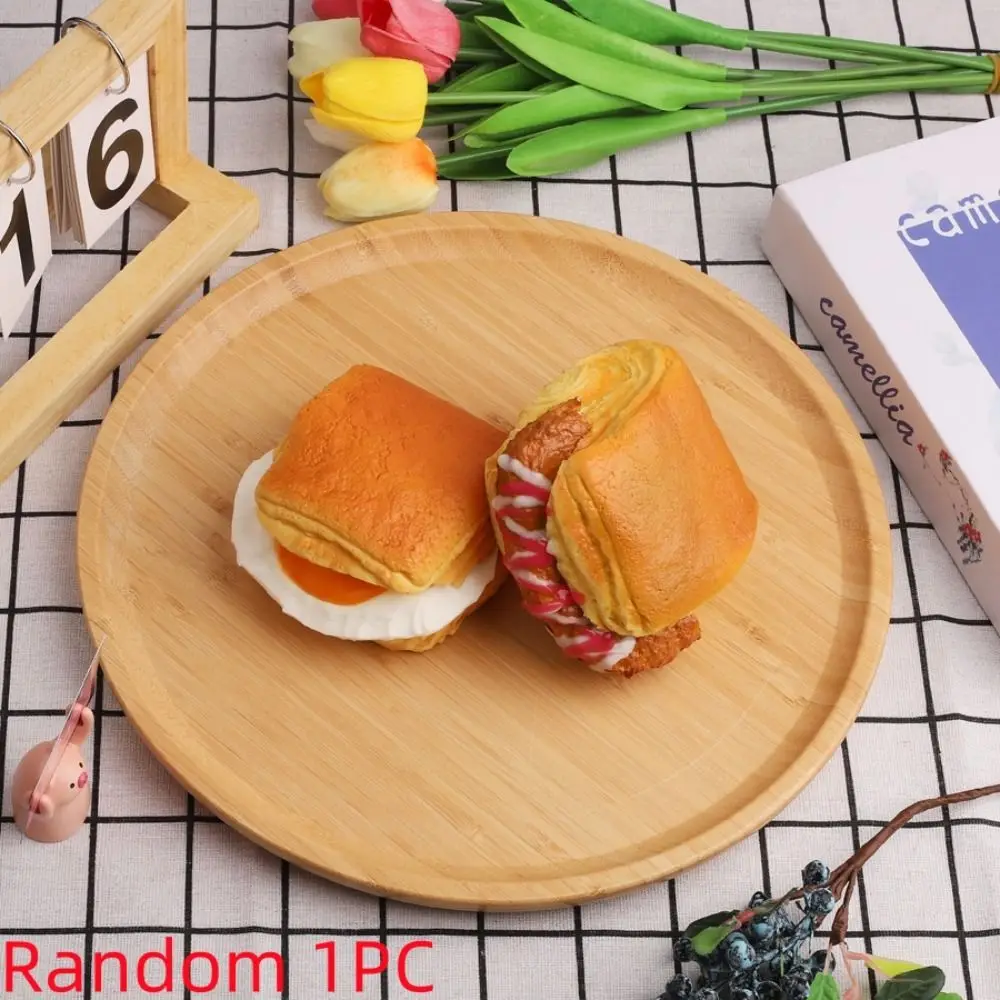 Simulação segura comida cozida pitada brinquedo pu croissant puffs sobremesa em forma de brinquedo de apertar ovo frito criativo lento rebote brinquedo crianças