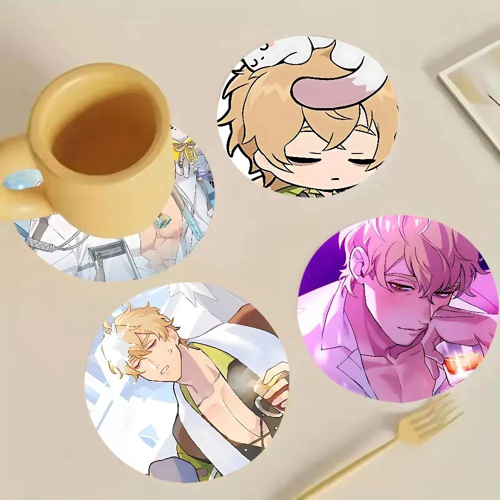 Q-Quincy Nu Wooden Cup Mat Cappuccino Vodka Juice Water Coaster for Flower Shop 2