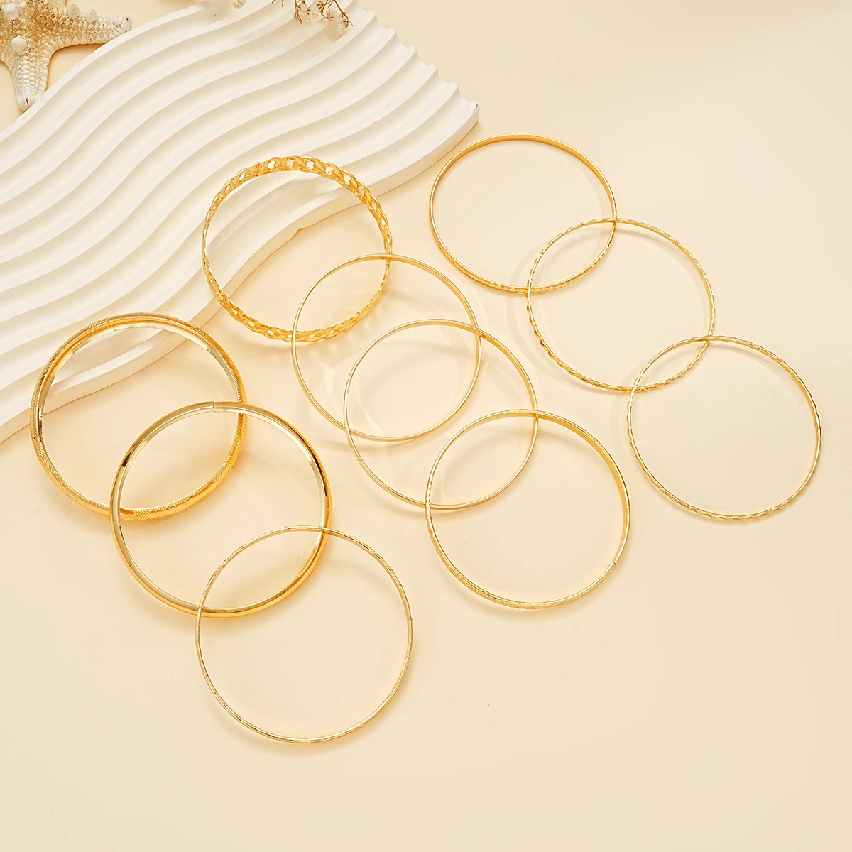 10 Pcs Punk Trendy Multilayer Bracelets Set for Women Elegant Delicate Twist Sparkling Adjustable Bangles Jewelry Couples Gifts image 3
