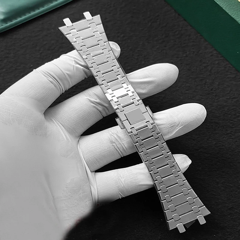 904L Stainless Steel watch band For AP 15400 Audemars Piguet Royal Oak GA2100 2110 Strap 26mm Men's Silver waterproof Bracelet