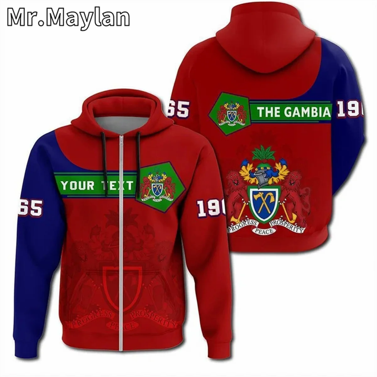 AFRICAN HOODIE Country GAMBIA Flag 3D Printed Unisex Hoodies Men/Women Streetwear Zip Pullover Casual Jacket Tracksuits W-189