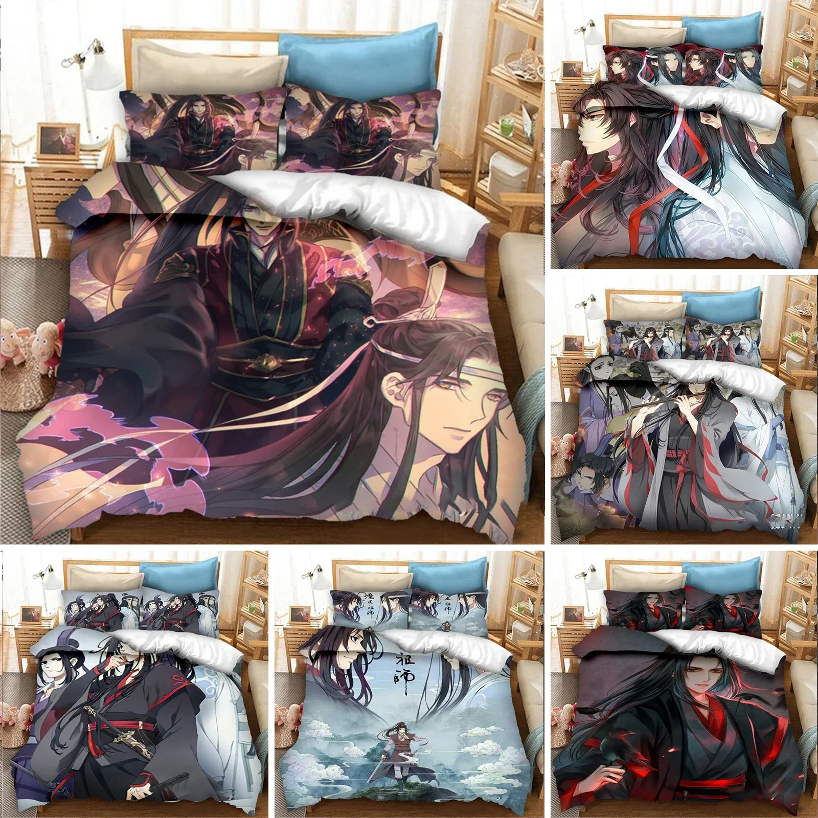 Grandmaster of Demonic Cultivation Mo Dao Zu Shi Bedding Set Boys Adults Kid Duvet Cover Bed Cover Single Queen King Double