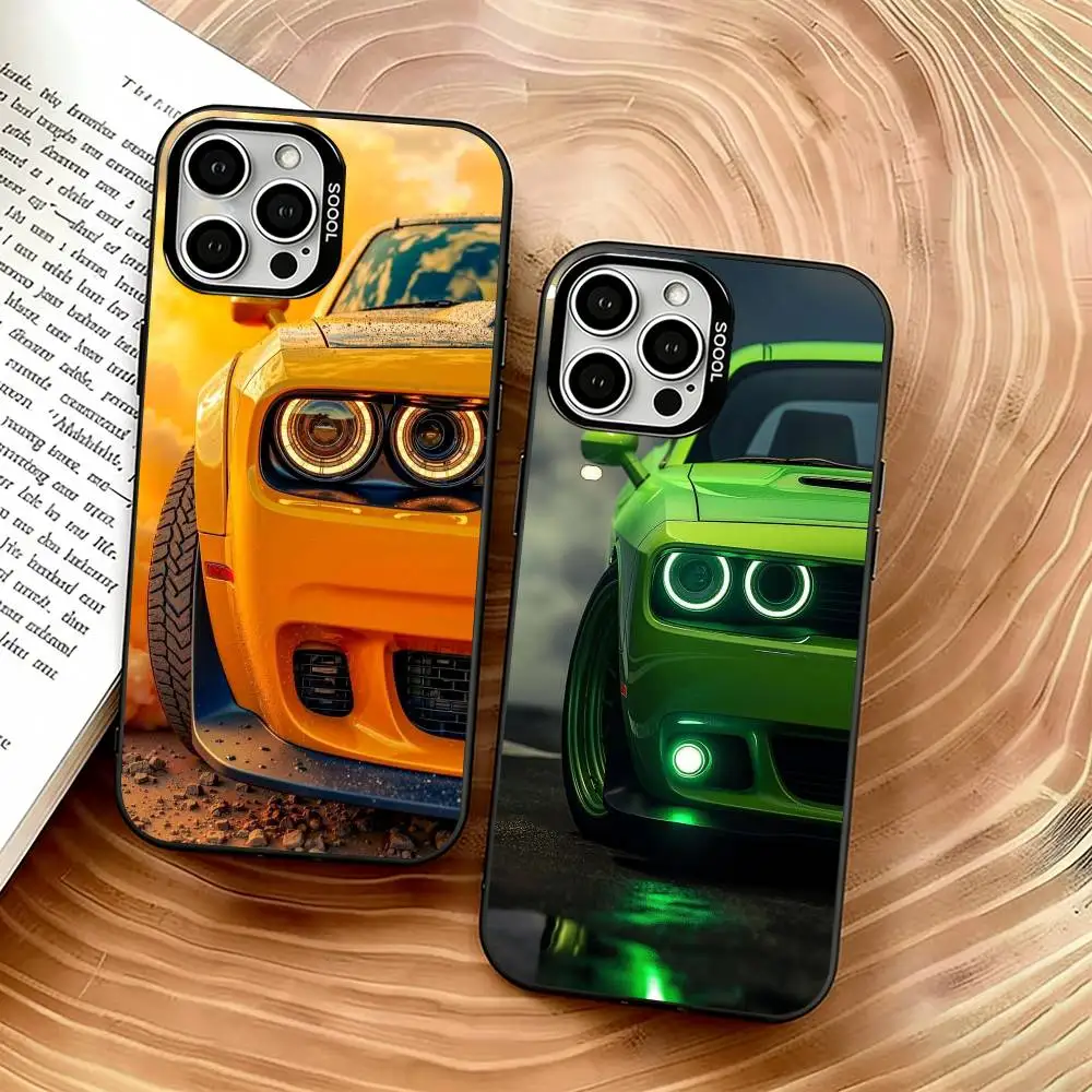 

Retro Muscle Car Phone Case For iPhone 17,16,15,14,13,12,11 Plus,Pro Max,XS,Colored Silver Plated Inside Cover
