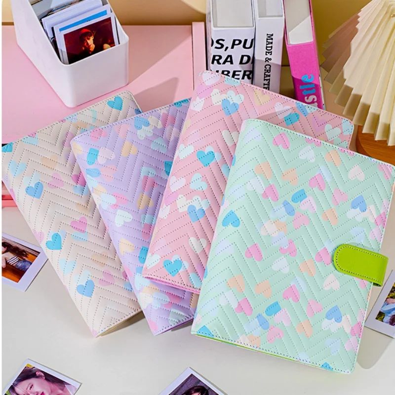 Heart-shaped PU Leather Card Holder A5 Scrapbook for Celebrity Fans Memory Storage and Photocards Large Capacity Photo Album