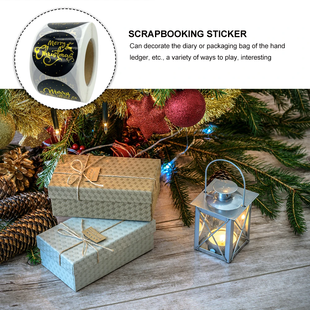

Рождественские наклейки с горячим тиснением 2023, праздничные самоклеящиеся этикетки для скрапбукинга для ноутбуков, мебели, уникальное благословение