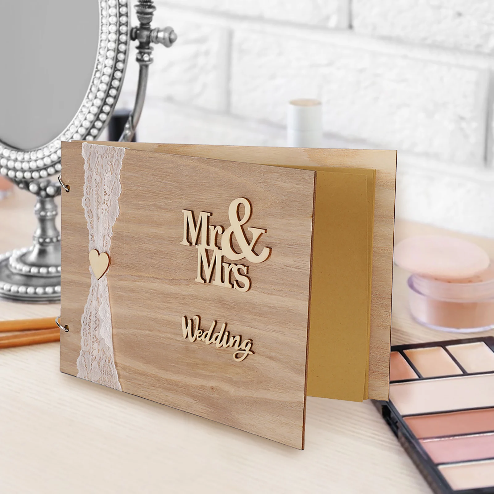 Wedding Guest Book Wedding Signs Wood Wedding Signature Guest Book DIY Photo Album Wedding Decoration