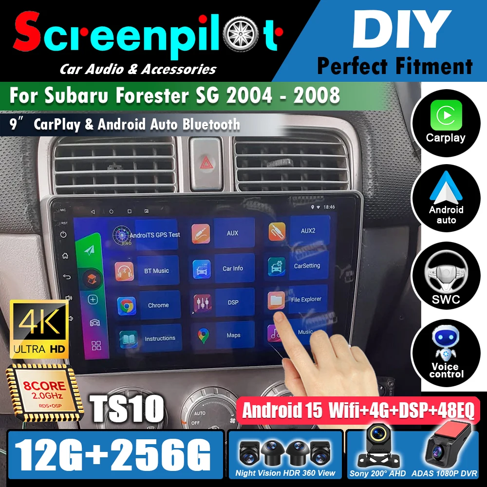 Android 16 For Subaru Forester SG 2004 - 2008 Auto radio Multimedia Video Player GPS  Navigatie wireless Carplay Head Unit DSP
