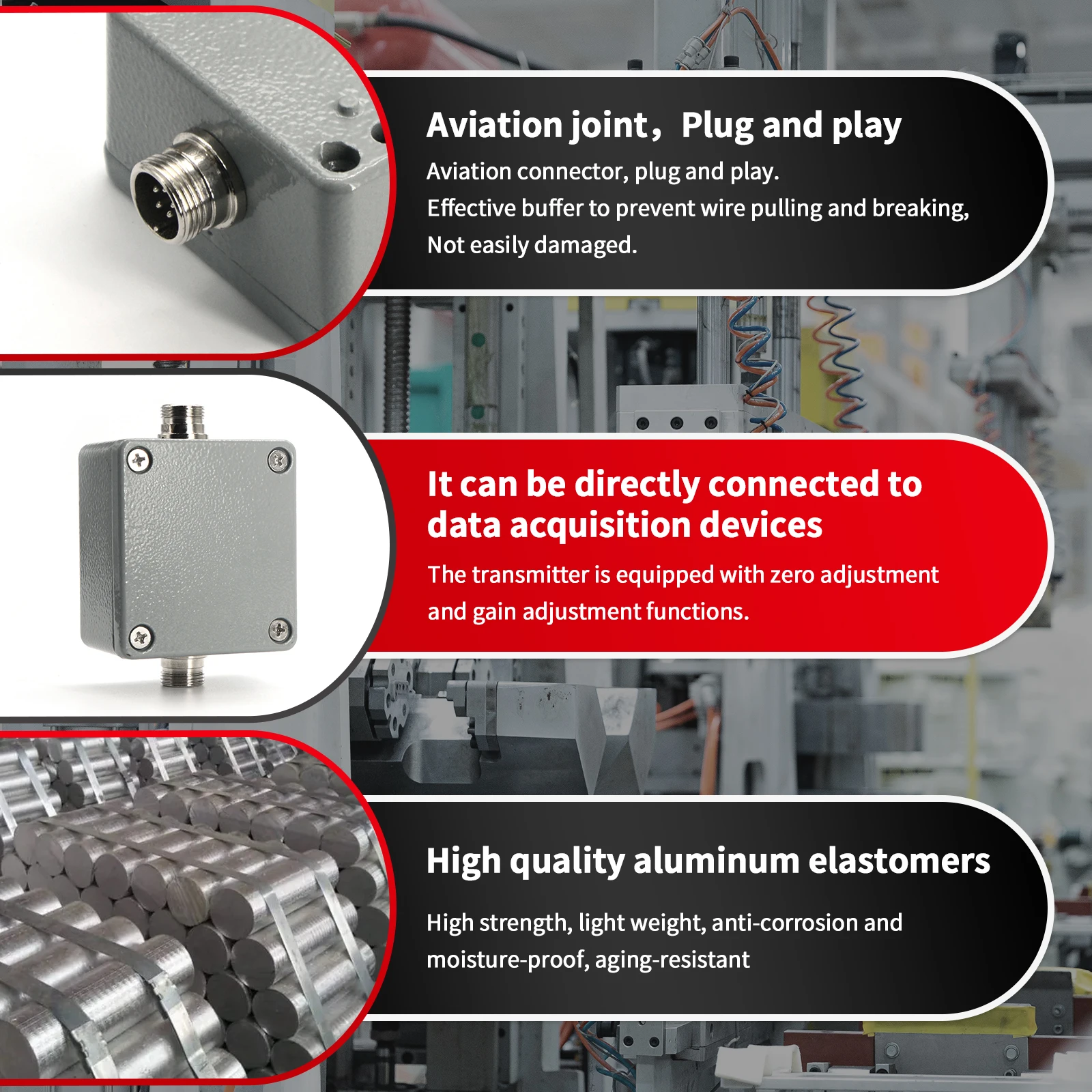 Industrial High Precision Anti-Interference Load Cell Signal Conditioner for Current Voltage Pressure Weighing