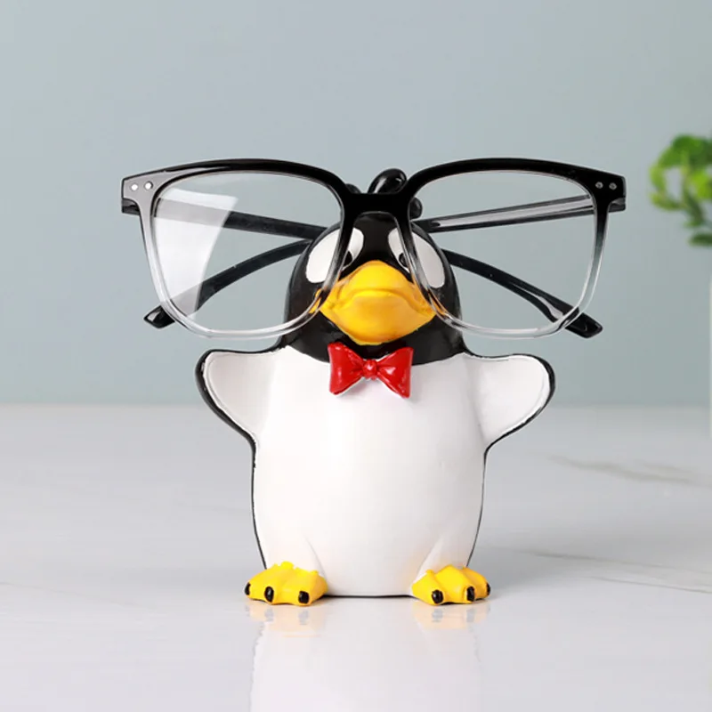 Cute Penguin Eyeglass Shelf Decorative Item Makeup Table Eyeglass Holder Storage Rack Counter Eye Display Shelf Decorative Item