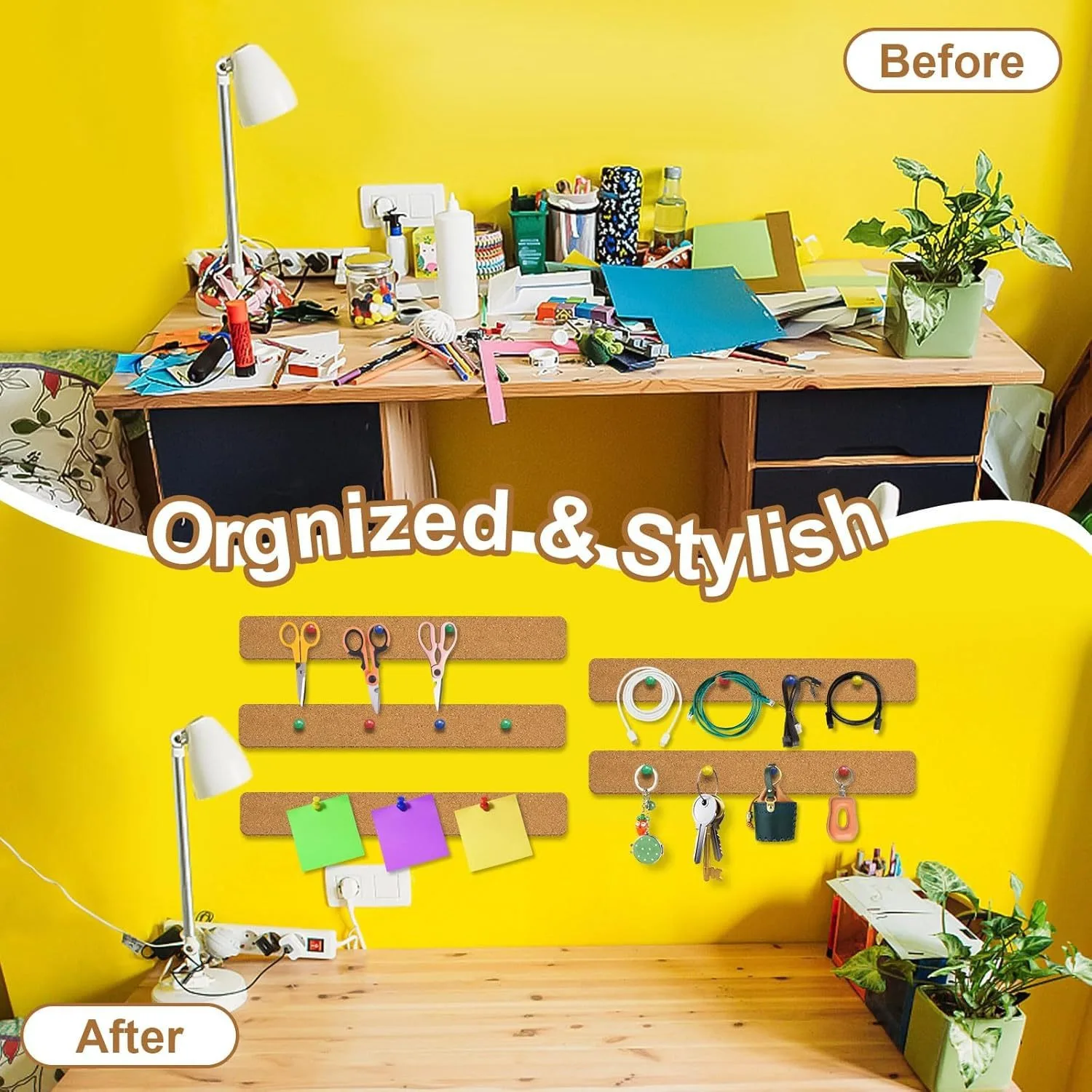 3 قطعة لوحة الفلين القابلة للإزالة للجدران لوحة الفلين الصغيرة لوحة رسائل الحائط RMB02