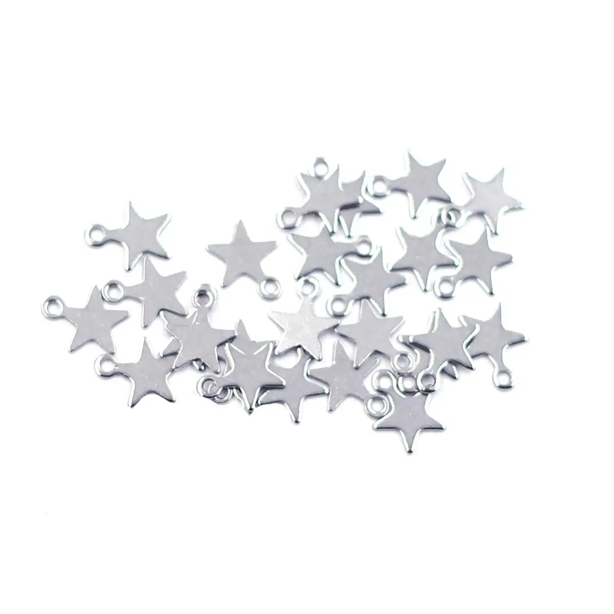 

100PCS New Stainless Steel Mini Star Charm Pentacle Pendants 9x10mm DIY Handmade Earrings Bracelets Jewelry Crafts Accessories