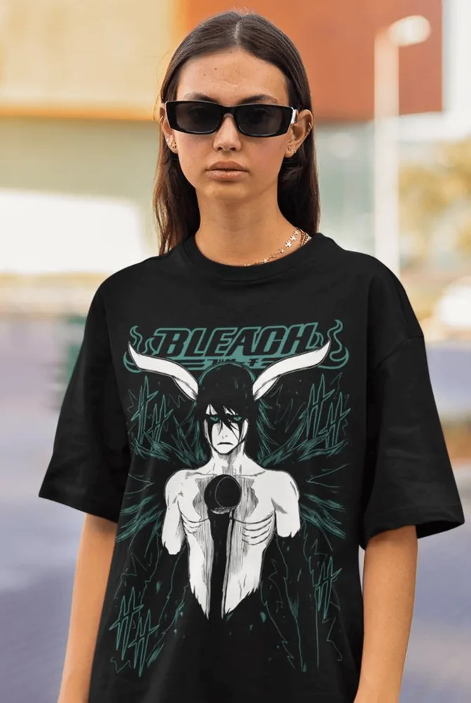 Ulquiorra Bleach T-Shirt Cifer Ichigo Kurosaki Manga Horror Anime Shirt All Size