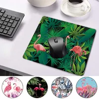 Smooth Waterproof PU Leather Mini Computer Mouse-pad Portable Game Laptop Mouse Pad Flamingo Pattern Durable Game Mouse Mat