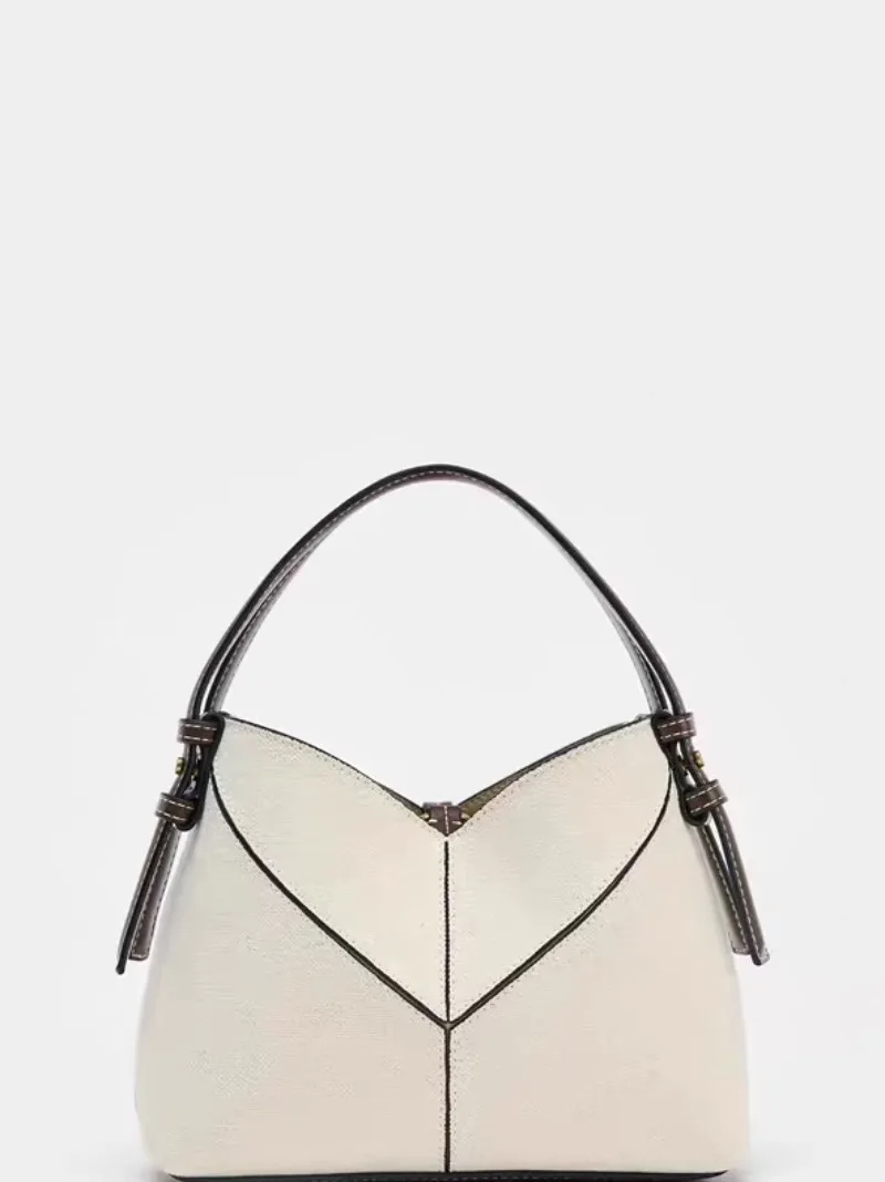 

2025 Fashion Versatile PU Canvas Bucket Shoulder and Crossbody Bags Simple Casual Sense of Luxury Retro Handbags for Women