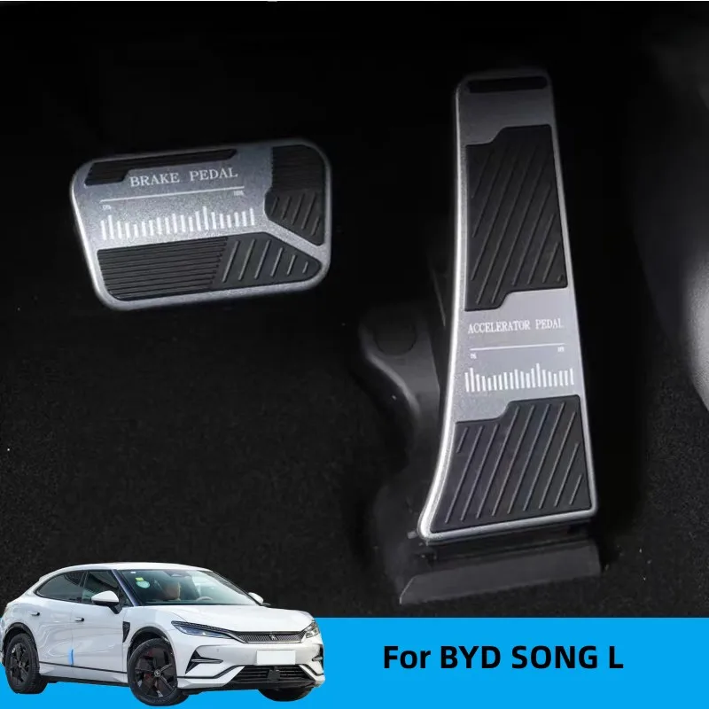 

Aluminum Alloy Car Accelerator Pedal Protection Cover Brake Modified Anti-slip Pedal For BYD Song L 2023 2024 Car Accessories