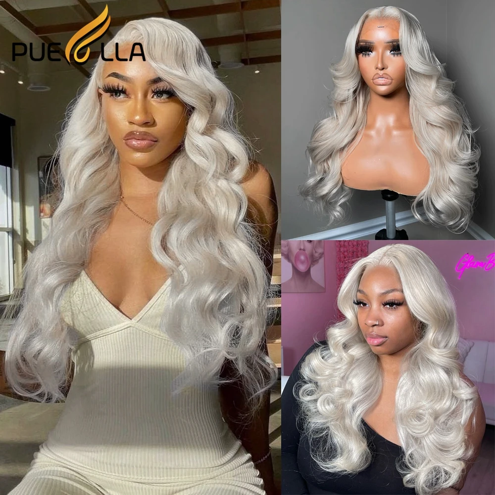 Body Wave Cream Blonde Colored 13X4 Lace Front Wig Brazilian Human Hair Wig Preplucked Transparent Straight Lace Frontal Wigs