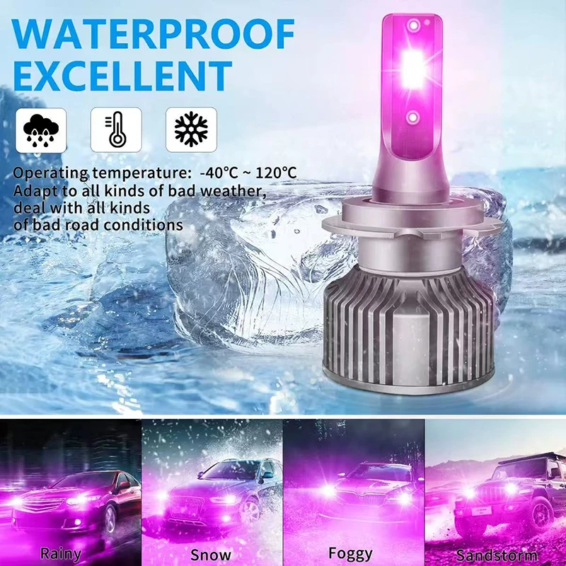 880 881 LED المصباح لمبة H19 H18 H11 H7 H3 ضوء السيارة 4300K 6000K 12V 50W 9007 9004 HB5 HB1 مصابيح السيارات عالية الطاقة