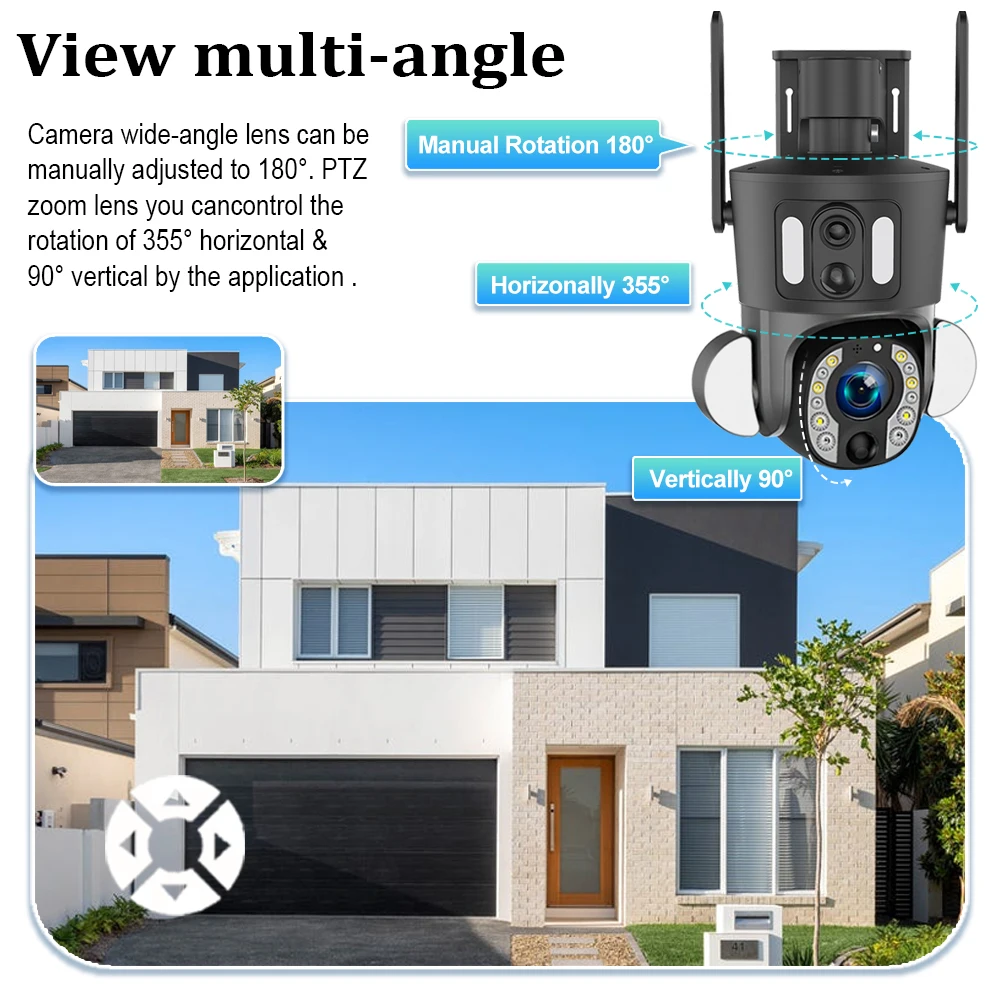 LS VISION 8MP Dual Screen Solar Security Camera 20X Zoom 4G/WiFi  PTZ  Monitor PIR Detection Auto Tracking Outdoor Camera Ubox